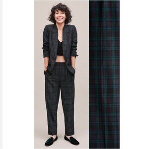 J Crew Bi-strech Wool Tapered Pant in Black Watch Tartan